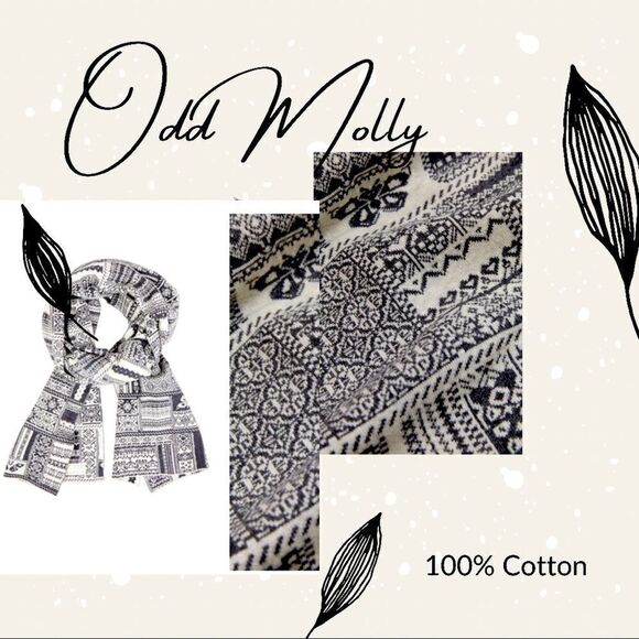 NWT Odd Molly Gray and White 2 Ply Scarf - Picture 1 of 6
